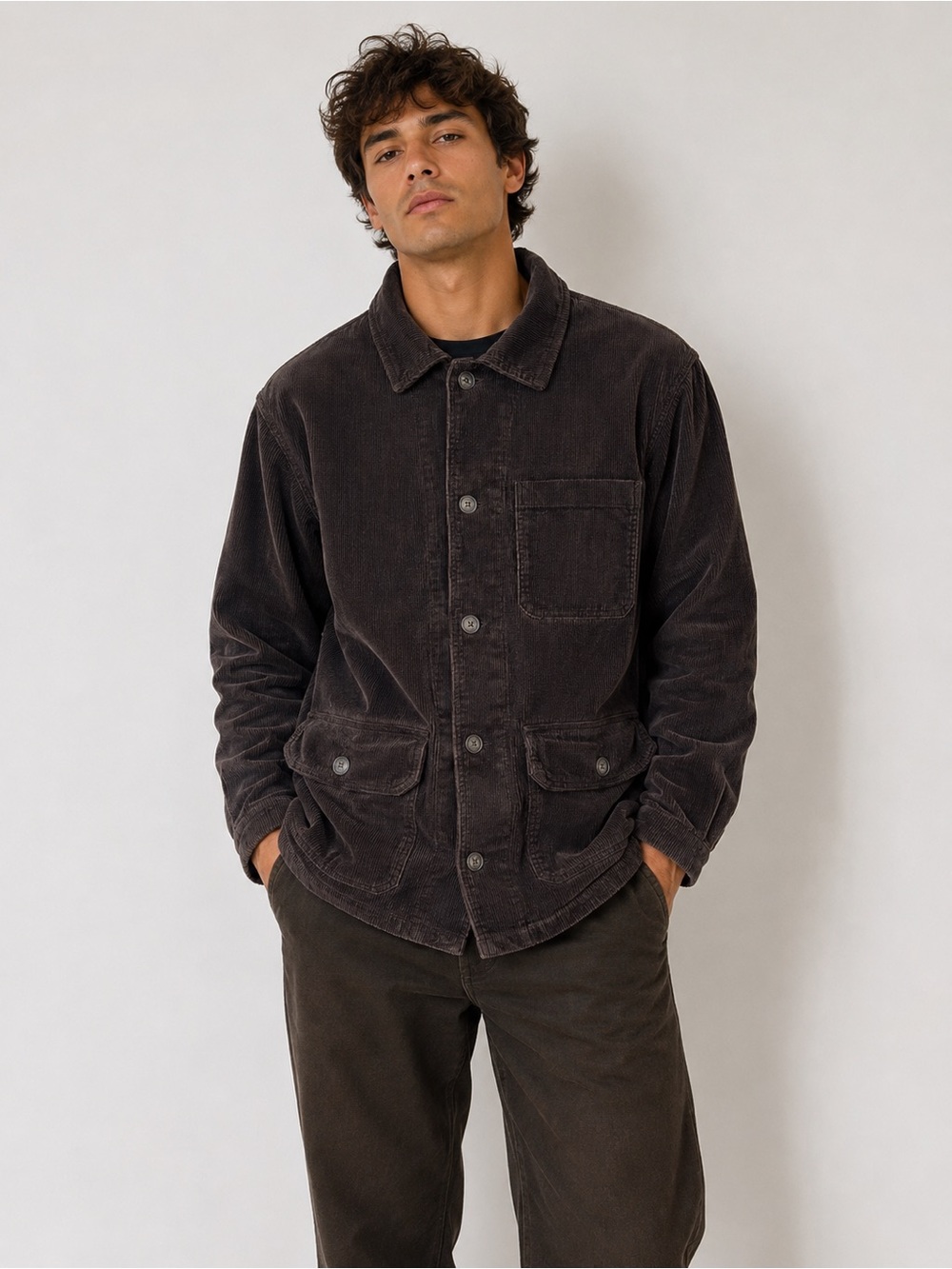 Quince Dark Brown Corduroy Jacket